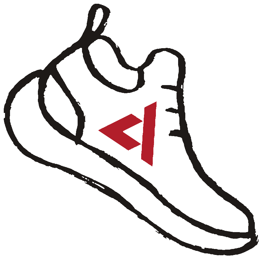 Illustrated running shoe with the American Diabetes Association logo